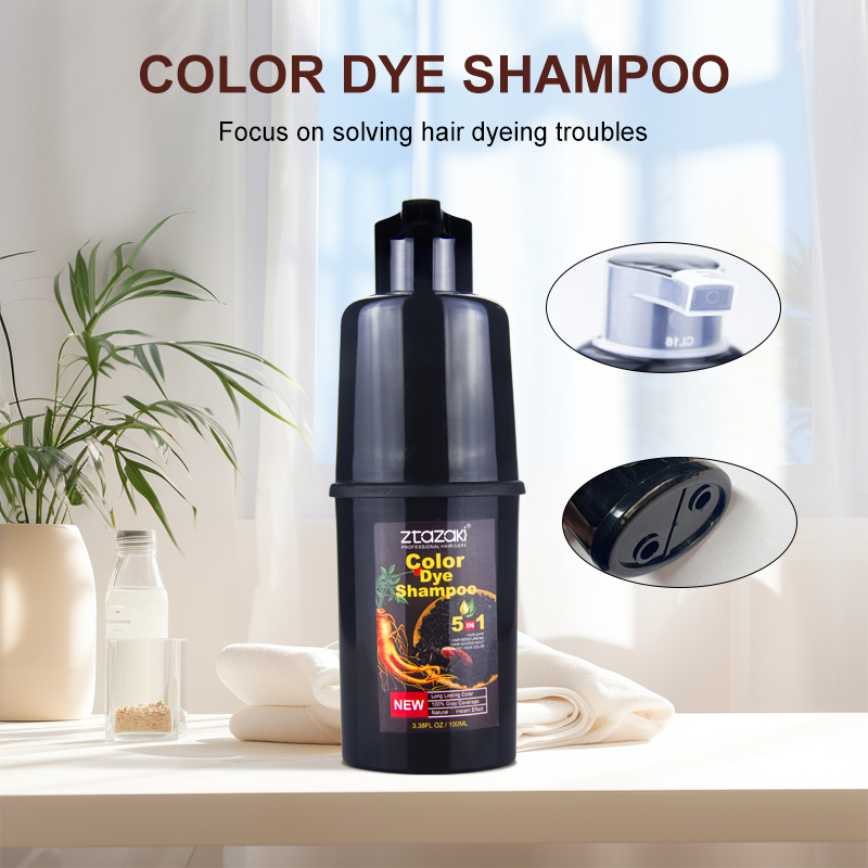 100ml Hair Color Shampoo Ginseng Extract Brown Black Hair Shampoo for Unisex Adult Accept OEM ODM