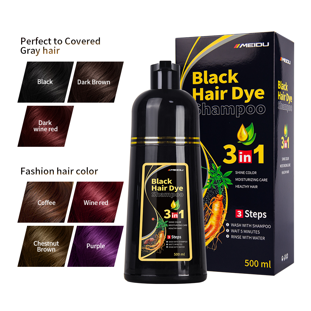 Mokeru Argan Oil 5 Minutes Hair Dye Shampoo Sachet Fast Black Hair No Damage Hair for Women and Men Wholesale Permanent